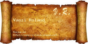 Vaszi Roland névjegykártya